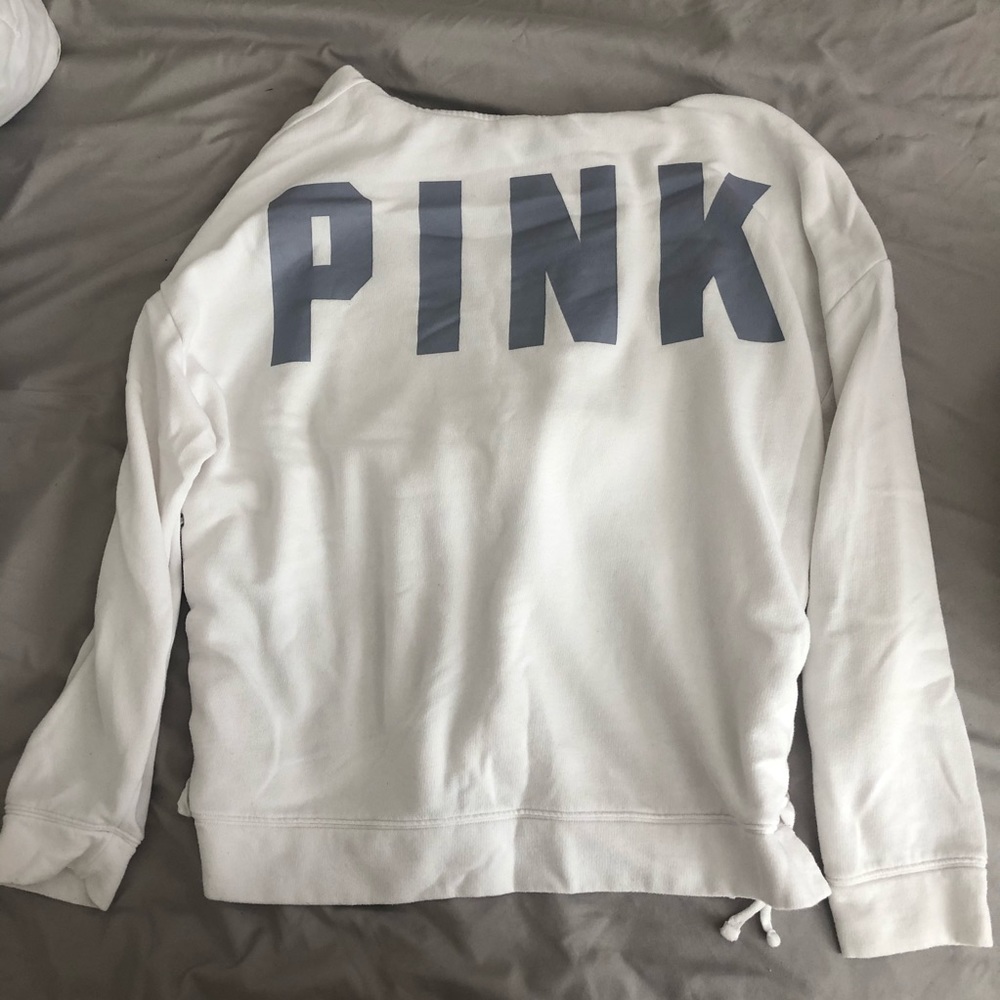 Pink white hoodie